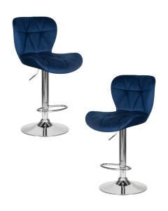 Набор 2 шт Стул барный DOBRIN BARNY, синий велюр (MJ9-117)