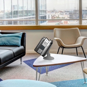 СЮИТА-01.А4Gr.Bk Демосистема настольная вращающаяся серая 10 черных панелей А4