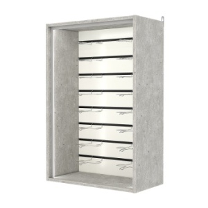 Витрина настенная №2-1ВГ-П с экономпанелью, без полок, Метрополитан Грей