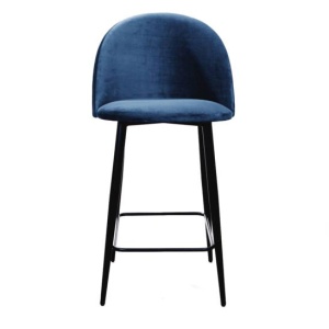 Cтул полубарный Thomas, бархат синий