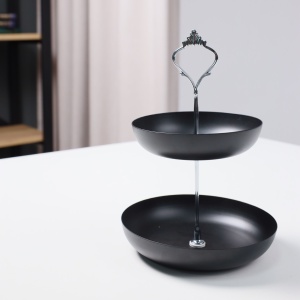 Декоративная этажерка CANDY, черный, 2 уровня, 23*13*16см