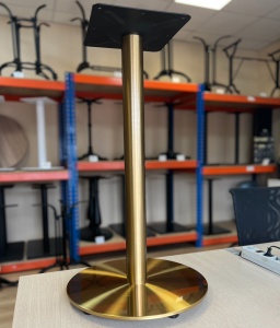 Основание для стола из нержавейки круглое для бара, золото, нитрид титана, матовый блеск, модель 4205