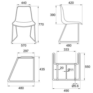 Стул VENEZIA (НА ПРУТКЕ)