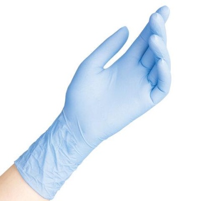 Перчатки нитриловые смотровые 50 пар (100 шт.), XL (очень большой), голубые, SAFE&CARE, ZN302
