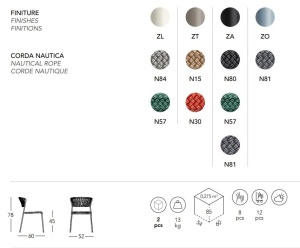 Стул плетеный Lisa Filo лен, серебристый