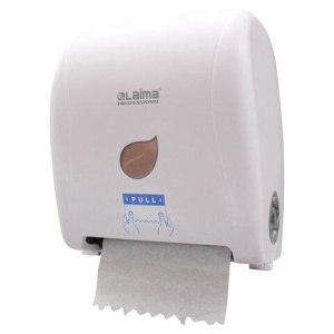 Диспенсер для полотенец в рулонах LAIMA PROFESSIONAL ECO (Система H1), механический, белый, ABS-пластик, 606550