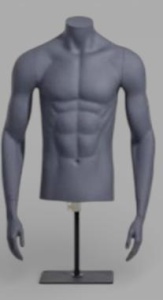 XM-1T Торс мужской объемный с руками на подставке