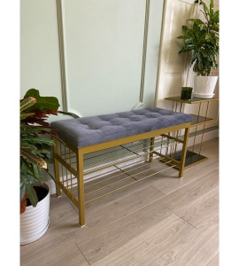 Банкетка Сканди-96-2 (серый/золото)