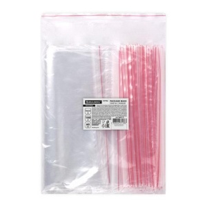 Пакеты ZIP LOCK "зиплок" ПРОЧНЫЕ, комплект 100 шт., 18х25 cм, ПВД, 60 мкм., BRAUBERG EXTRA, 608173