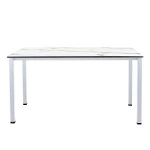 Стол обеденный LuxAlto LA-H33-ST45 белый/мрамор белый HPL 140*85*1,2