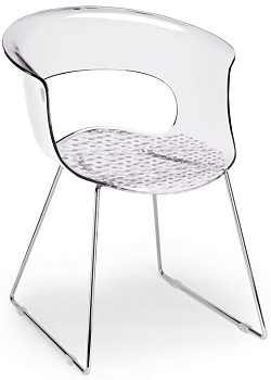 Кресло прозрачное Miss B Antishock хром, прозрачный