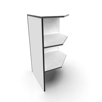  ПР-33 Прилавок угловой внутренний цвет Белый с черной кромкой