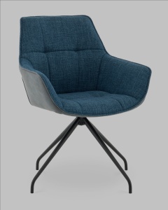 Кресло вращающееся Кимберли рогожка/замша синий