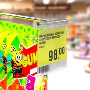 Ценникодержатель на крючок VH52 прозрачный, 70 мм