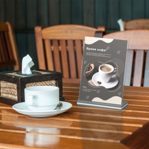 Менюхолдер SIGNHOLDER L-stand A5, цвет основания серый