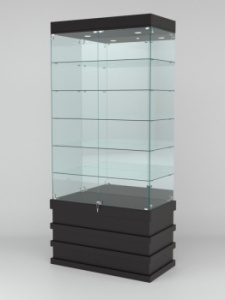 Витрина "ФУРИЯ" №4-2 (задняя стенка - зеркало), Черный