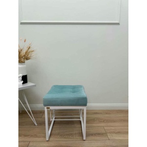 Банкетка Марсей 40-44 с полкой (светло-бирюзовый/белый)