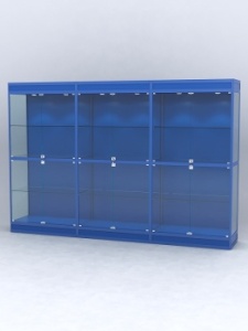 Витрина "АЛПРО" №3-3м-500-1 (задняя стенка - ДВП), Синий