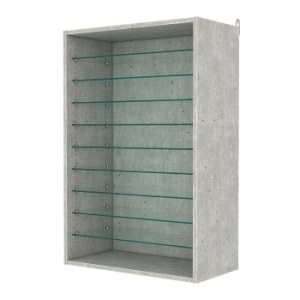 Витрина настенная с регулировочными полками №2-5ГГ-РЕГ, Метрополитан Грей