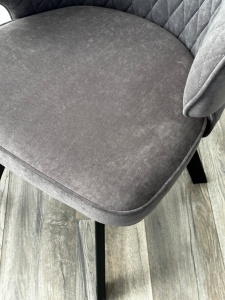 Стул СКАТ (SKAT) 360 град. поворот. цвет B28 Темно-серый, велюр / черный каркас