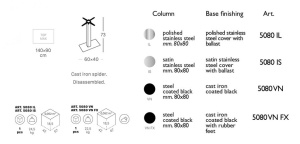 Подстолье металлическое Tiffany сатинированный стальной