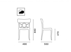 Стул пластиковый Opera-S антрацит, прозрачный