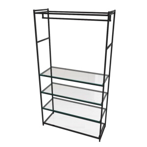 Стеллаж для одежды в стиле Лофт AС22120-19-Ч со стеклом (220х120х45)