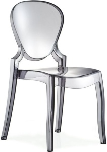 Стул прозрачный Queen серый