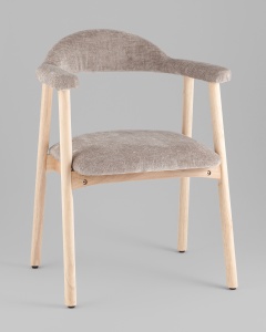 Стул обеденный Shredo серый шенилл светлое дерево 2 шт.