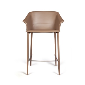 Стул полубарный GIO, кожа хаки-тауп