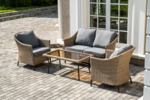 "Овьедо" лаунж-зона из искусственного ротанга на 4 персоны, цвет соломенныйцвет соломенный