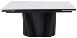 Стол АРИЯ 160 цвет Белый мрамор MATTE, керамика / Черный каркас