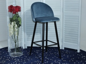 Барный стул MALIBU пудровый синий, велюр G108-56