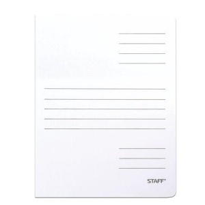 Скоросшиватель из микрогофрокартона STAFF, 30 мм, до 300 листов, белый, 128991