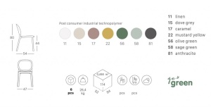Стул пластиковый Hug Go Green тортора