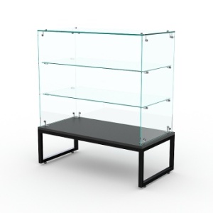 Торговый стеклянный прилавок "ЛОФТ СТИЛЬ" №22 (без дверок), Черный