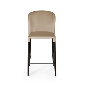 Стул полубарный Albert, бархат бежевый 5/опора конус