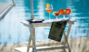 Столик металлический складной кофейный Small Table серебристый