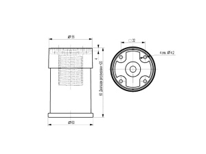 Опора Рондо, регулируемая D60, H60-80, круглая, пластиковая, белый матовый