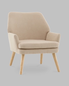 Кресло Харви бежевый деревянные ножки