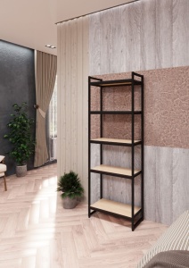 Стеллаж с полками PORTA ПД-1706Ч, 170 × 59 × 30 см, 5 полок — ЛДСП, дуб сонома