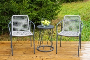 "Тунис" кофейный комплект из алюминия, цвет темно-серыйцвет светло-серый