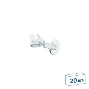 Винт и гайка с ушктами VIKING SCREW-12, цвет прозрачный (20 шт. в упаковке)
