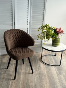 Стул ХИЛТ 360 град.поворот., цвет B29 Шоколадный, велюр / черный каркас