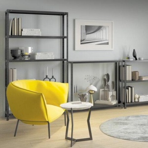 Стеллаж металлический BRABIX "ГРАФИТ MS KD-185/50-5", лофт, 1850х1000х500 мм, 5 полок, 291270, S240BR145593