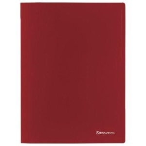 Папка с металлическим скоросшивателем BRAUBERG стандарт, красная, до 100 листов, 0,6 мм, 221632