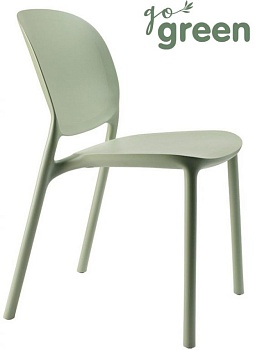 Стул пластиковый Hug Go Green зеленый шалфей