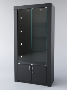 Витрина "АФРОДИТА" №3-4 (с дверками, задняя стенка - ДВП), Черный