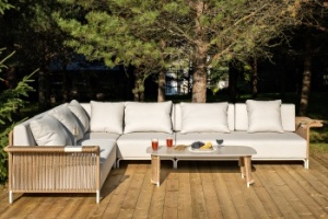 "Мальдивы" трансформирующаяся лаунж-зона из искусственного ротанга, цвет соломенныйцвет соломенный