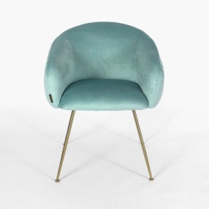 Стул Куршевель, мятный бархат HLR, ножки под золото